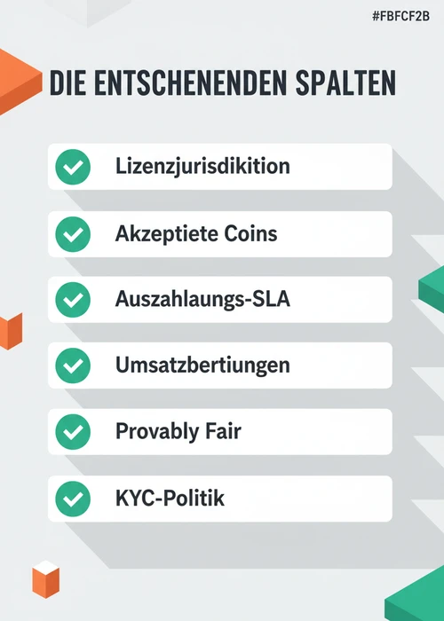 Übersicht einer digitalen Liste von Solana Casinos mit Logos und Bewertungssternen